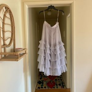 Lilac Tulle Midi Skirt.